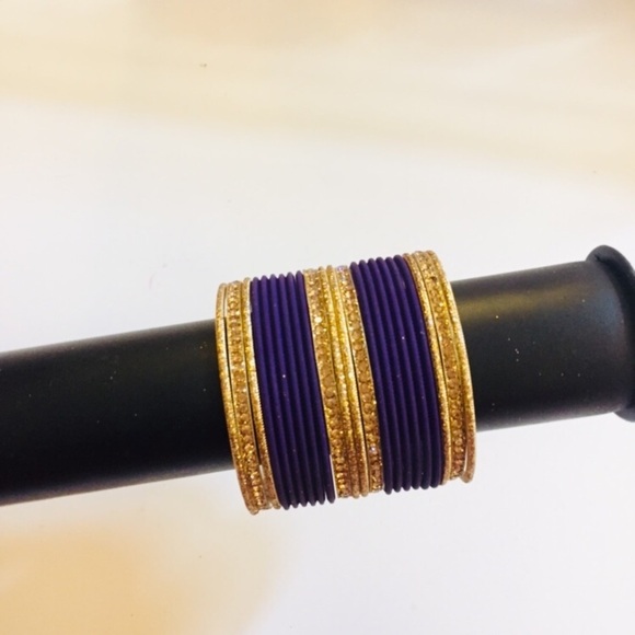Indian Pakistani Purple Bangles set - Picture 2 of 5